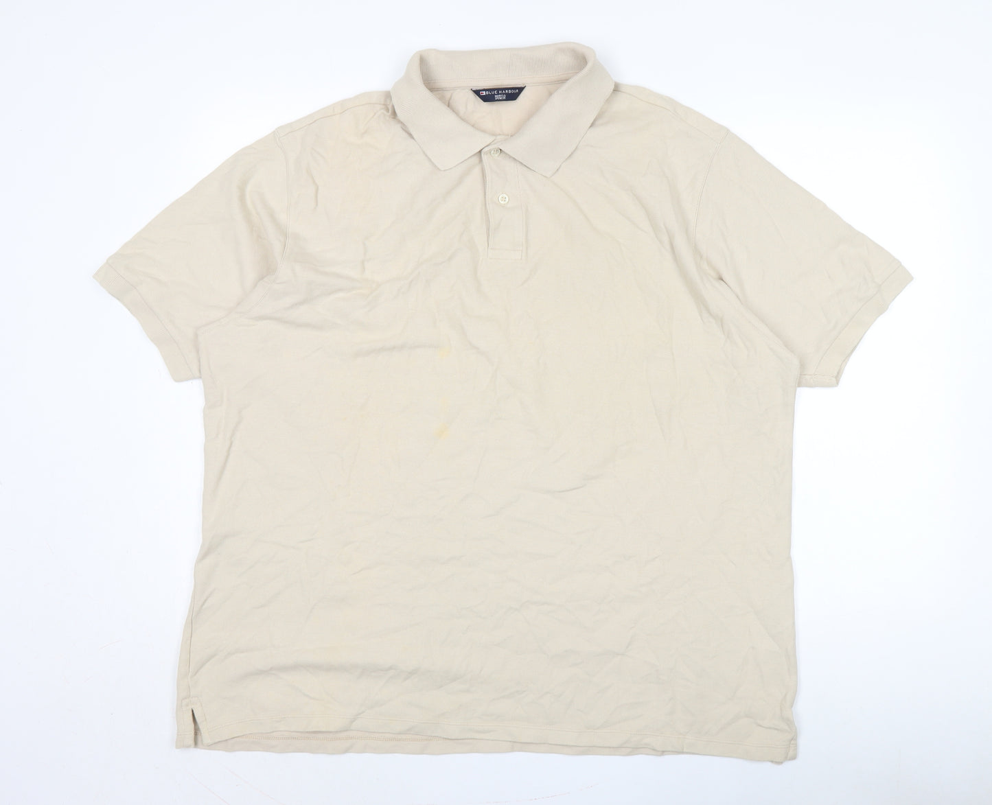 Marks and Spencer Men's Beige Polo 2XL Short Sleeve