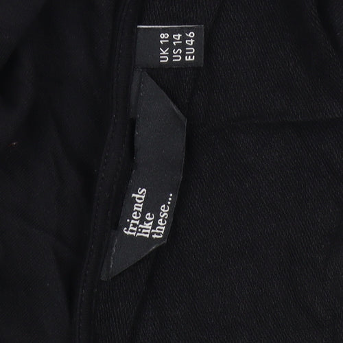 Friends Like These Black V-Neck T-Shirt, Size 18, Women’s