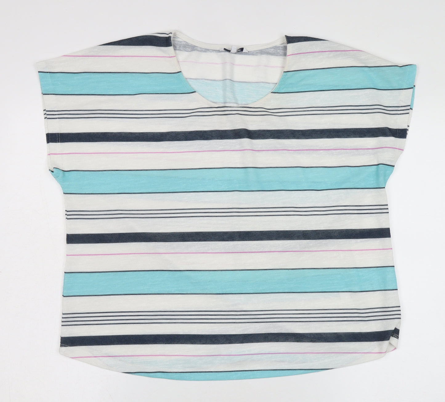 Dash Women's Multicoloured Striped T-Shirt Size 22