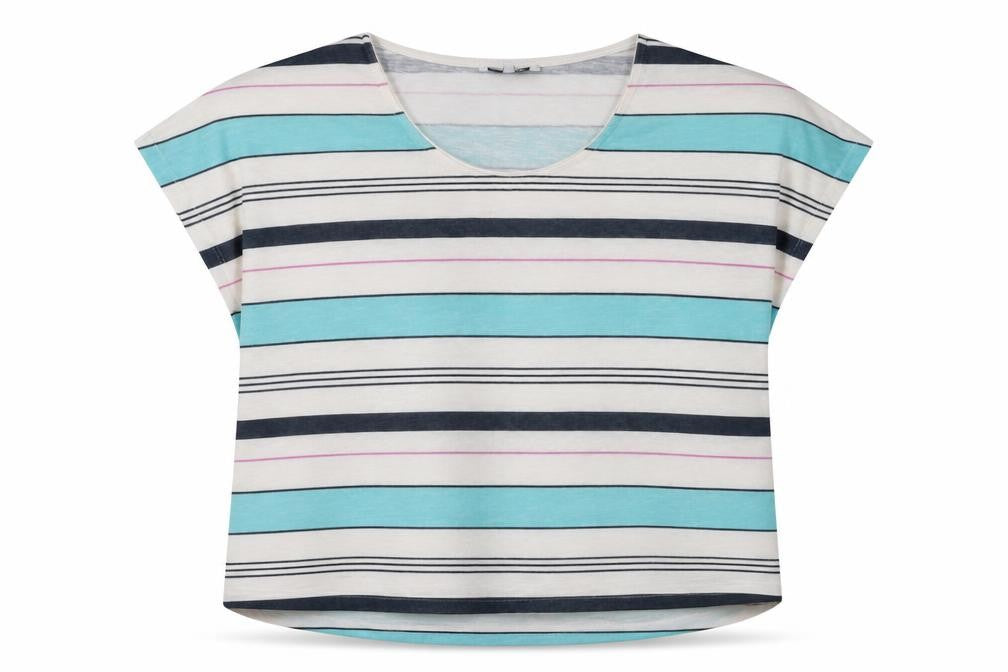 Front view of Dash Women's Multicoloured Striped T-Shirt, size 22
