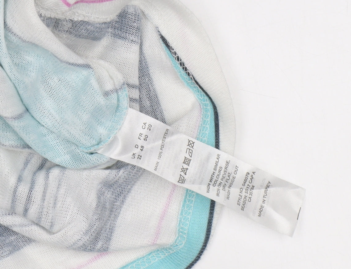 Dash Women's Multicoloured Striped T-Shirt Size 22