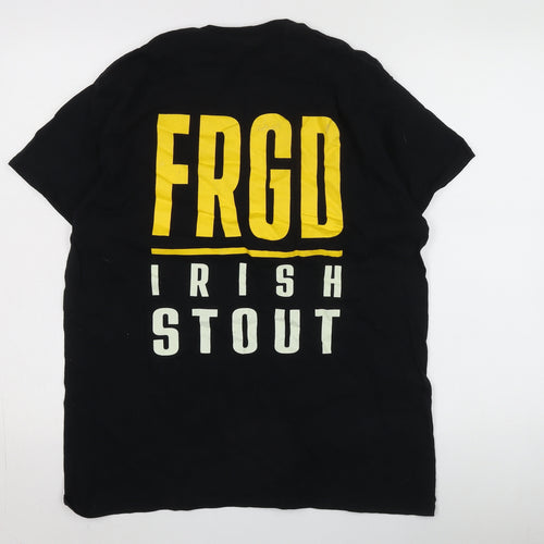 Irish Stout Men's Black Beer Themed T-Shirt, L, Graphic Print