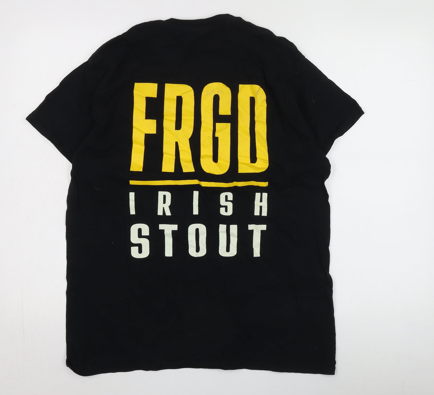 Irish Stout Men's Black Beer Themed T-Shirt, L, Graphic Print