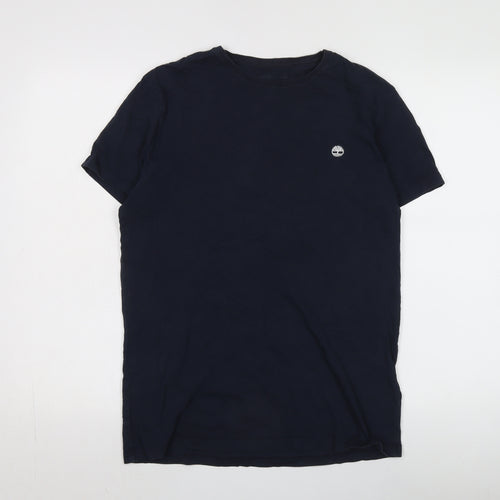 Timberland Men's Blue M Crew Neck T-Shirt, Logo