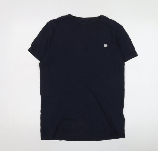 Timberland Men's Blue M Crew Neck T-Shirt, Logo