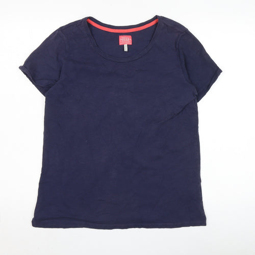 Joules Women's Navy T-Shirt Size 14, Cotton, Casual