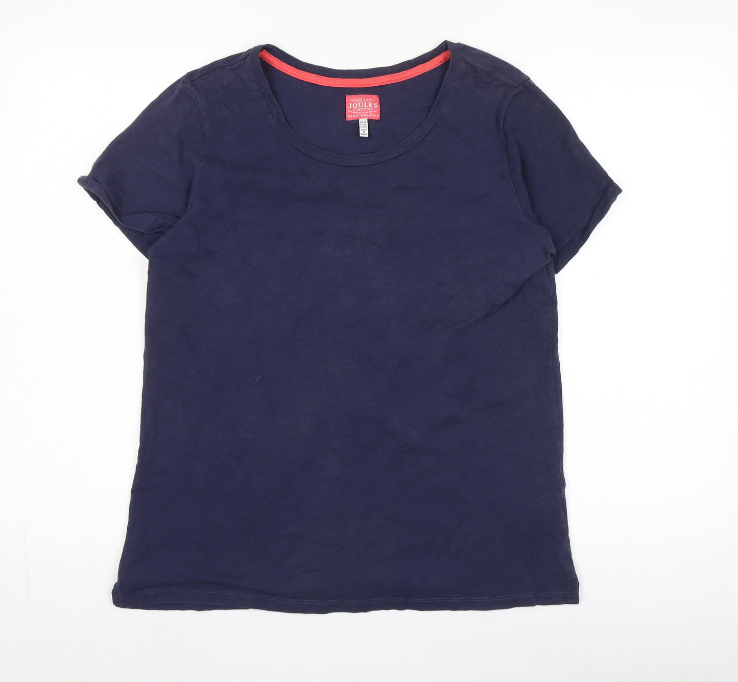 Joules Women's Navy T-Shirt Size 14, Cotton, Casual