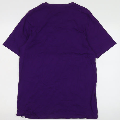 Pull&Bear Unisex Purple Basic T-Shirt, Size 12, Crew Neck