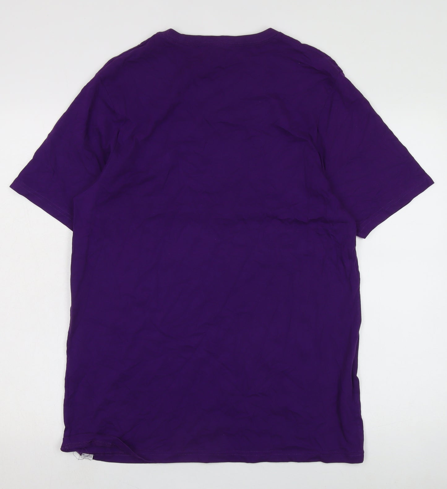 Pull&Bear Unisex Purple Basic T-Shirt, Size 12, Crew Neck