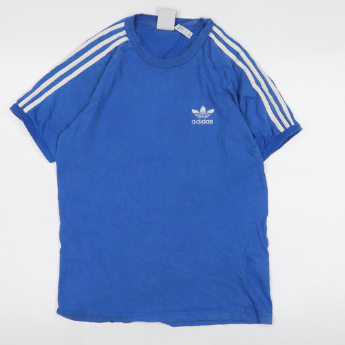 Adidas Men's Blue Logo T-Shirt, Size S, Casual Wear