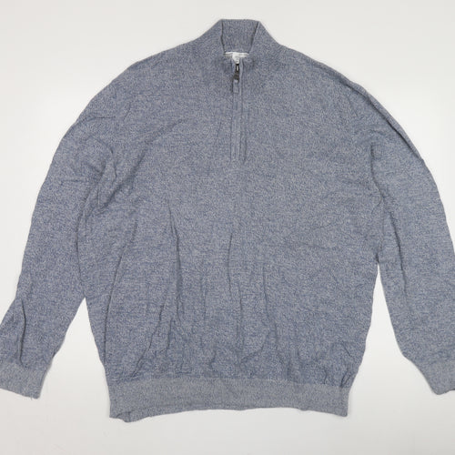1989 Men's Blue 2XL Pullover High Neck Jumper