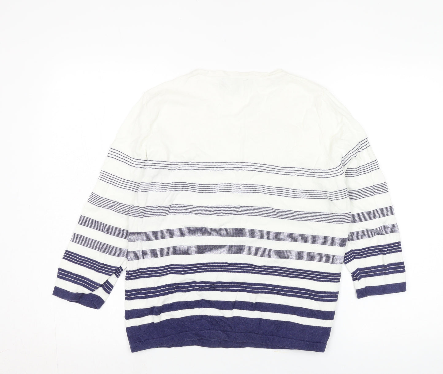 Viyella Women's Striped Cotton Pullover Jumper, L