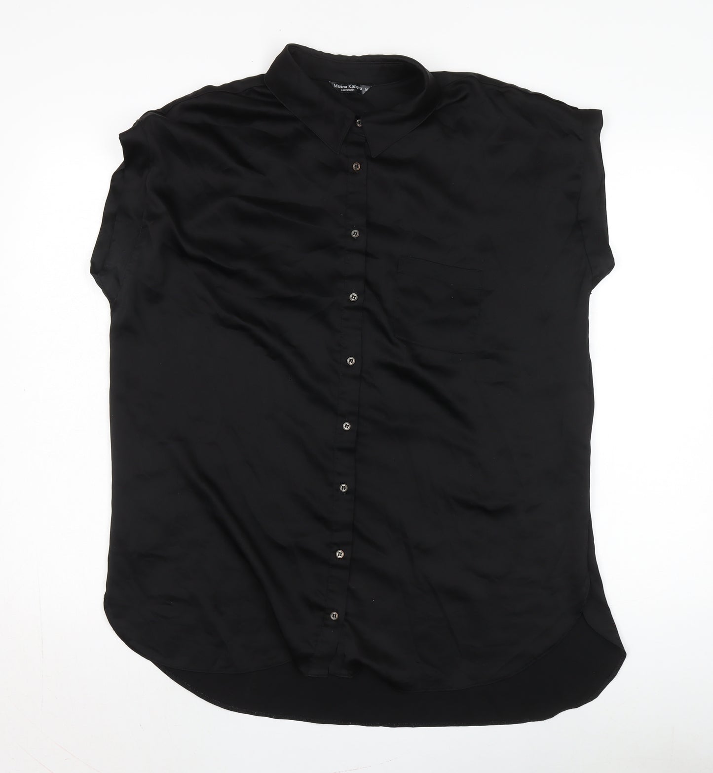 Marina Kaneva Women's Black Button-Up Shirt Size 16