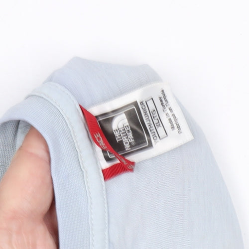 The North Face Boys Blue Green T-Shirt L Casual Logo