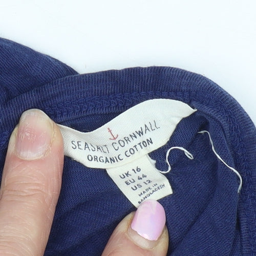 Seasalt Cornwall Women's Blue Cotton T-Shirt Size 16