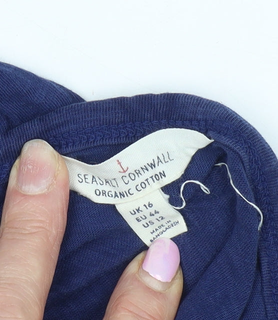 Seasalt Cornwall Women's Blue Cotton T-Shirt Size 16