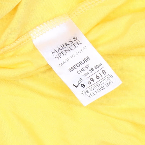 Marks and Spencer Men's Yellow Medium T-Shirt