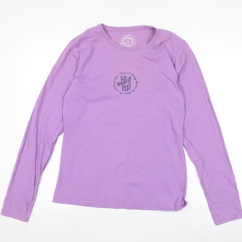 Life is Good Women's Purple Long Sleeve T-Shirt L