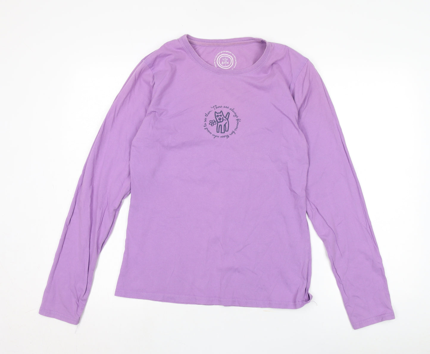 Life is Good Women's Purple Long Sleeve T-Shirt L