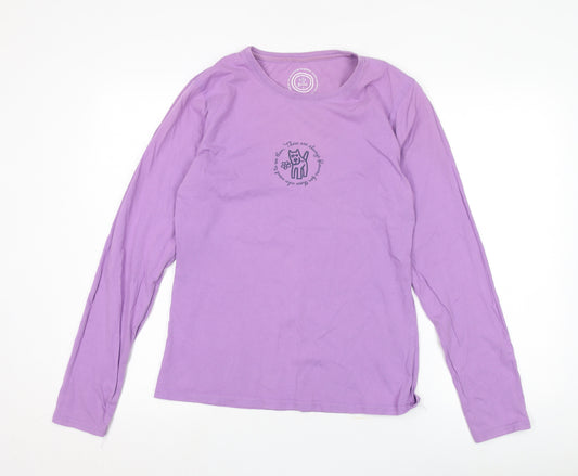 Life is Good Women's Purple Long Sleeve T-Shirt L