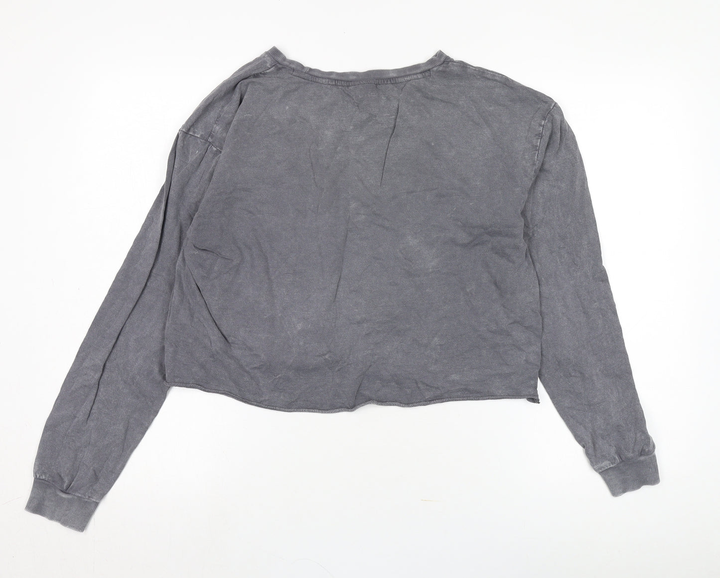 Barbie Grey Long Sleeve Cropped Women's T-Shirt - Size S