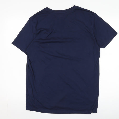 Jack & Jones Men's Blue Crew Neck Logo T-Shirt, Size L