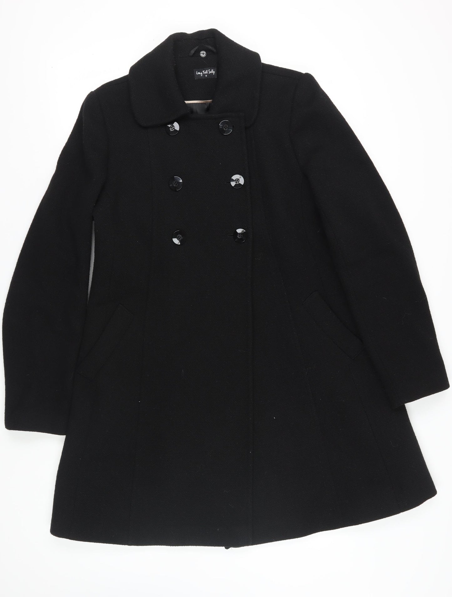 Long Tall Sally Women's Black Pea Coat Size 16