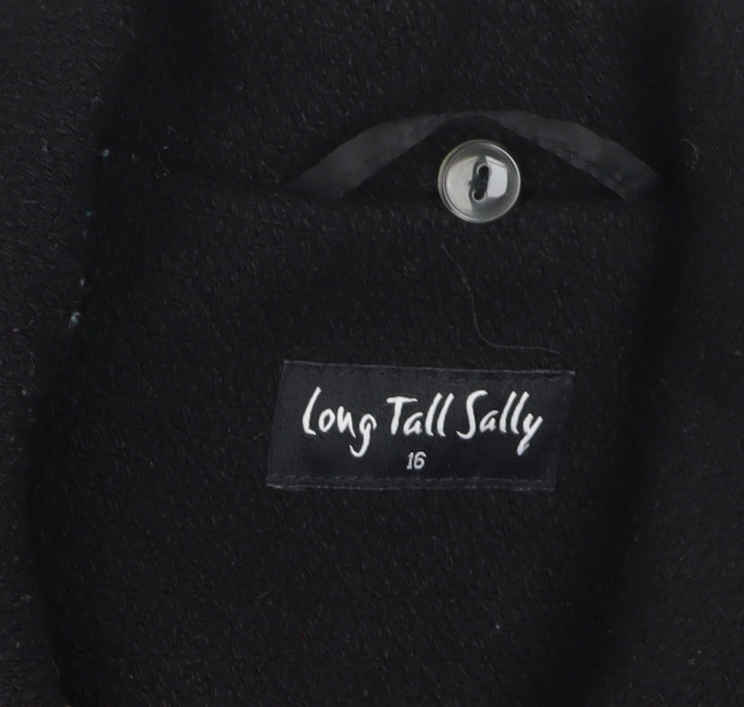 Long Tall Sally Women's Black Pea Coat Size 16