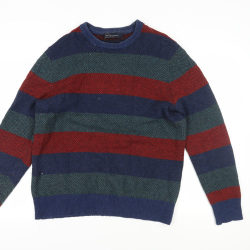 GAP Men's Multicoloured Striped Pullover Jumper L