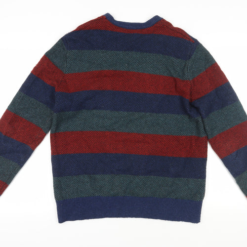 GAP Men's Multicoloured Striped Pullover Jumper L