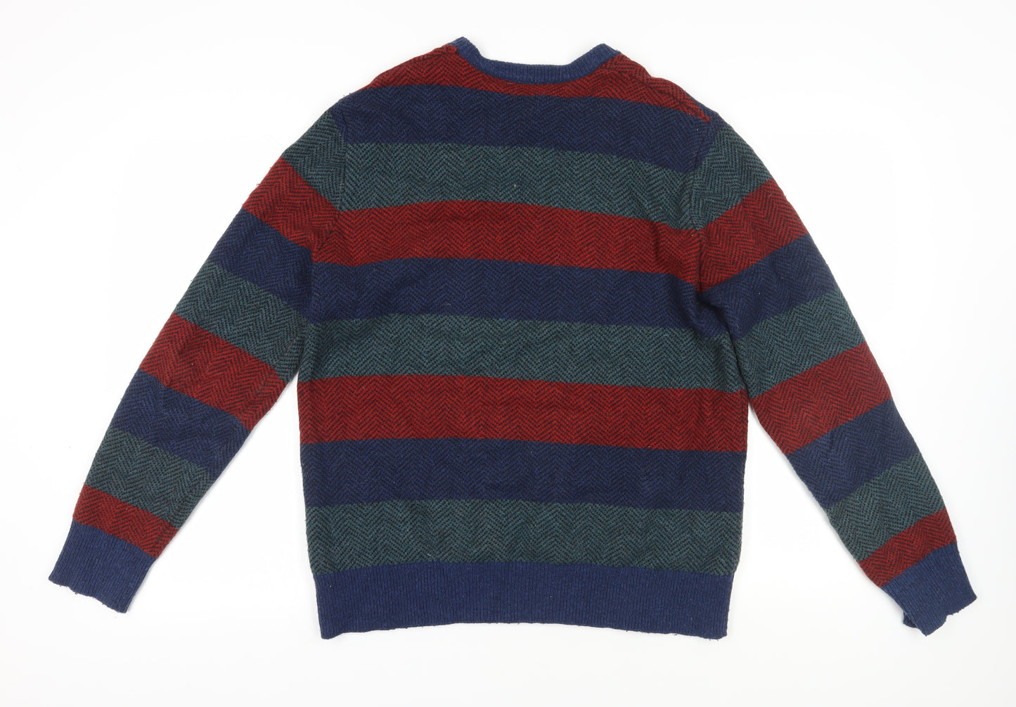 GAP Men's Multicoloured Striped Pullover Jumper L