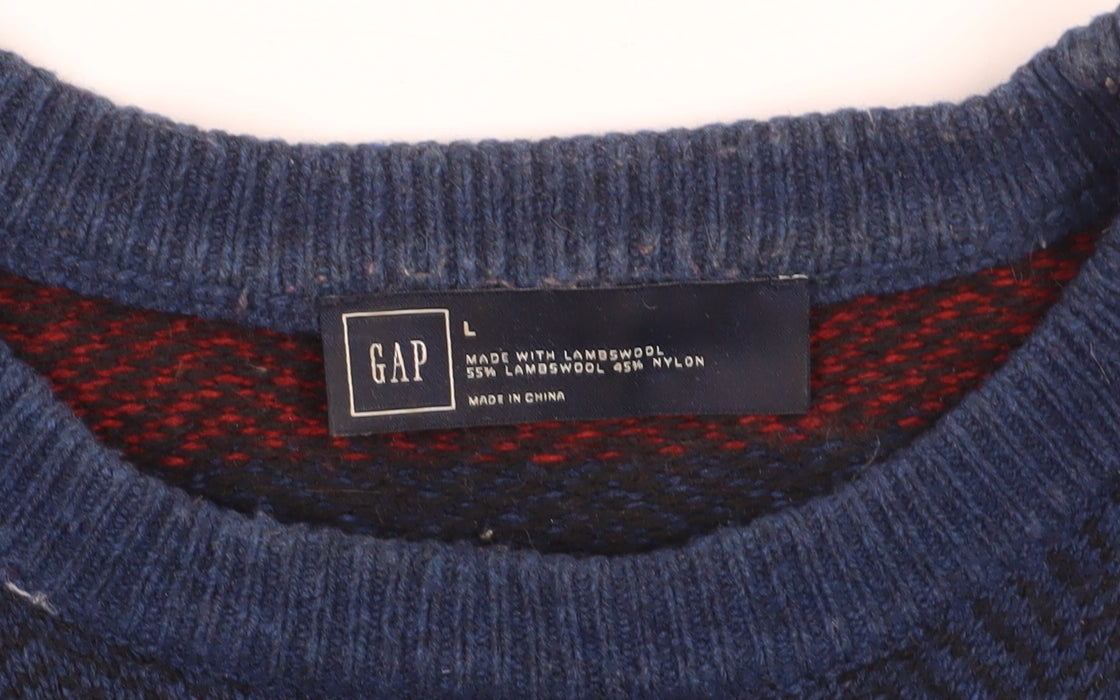 GAP Men's Multicoloured Striped Pullover Jumper L