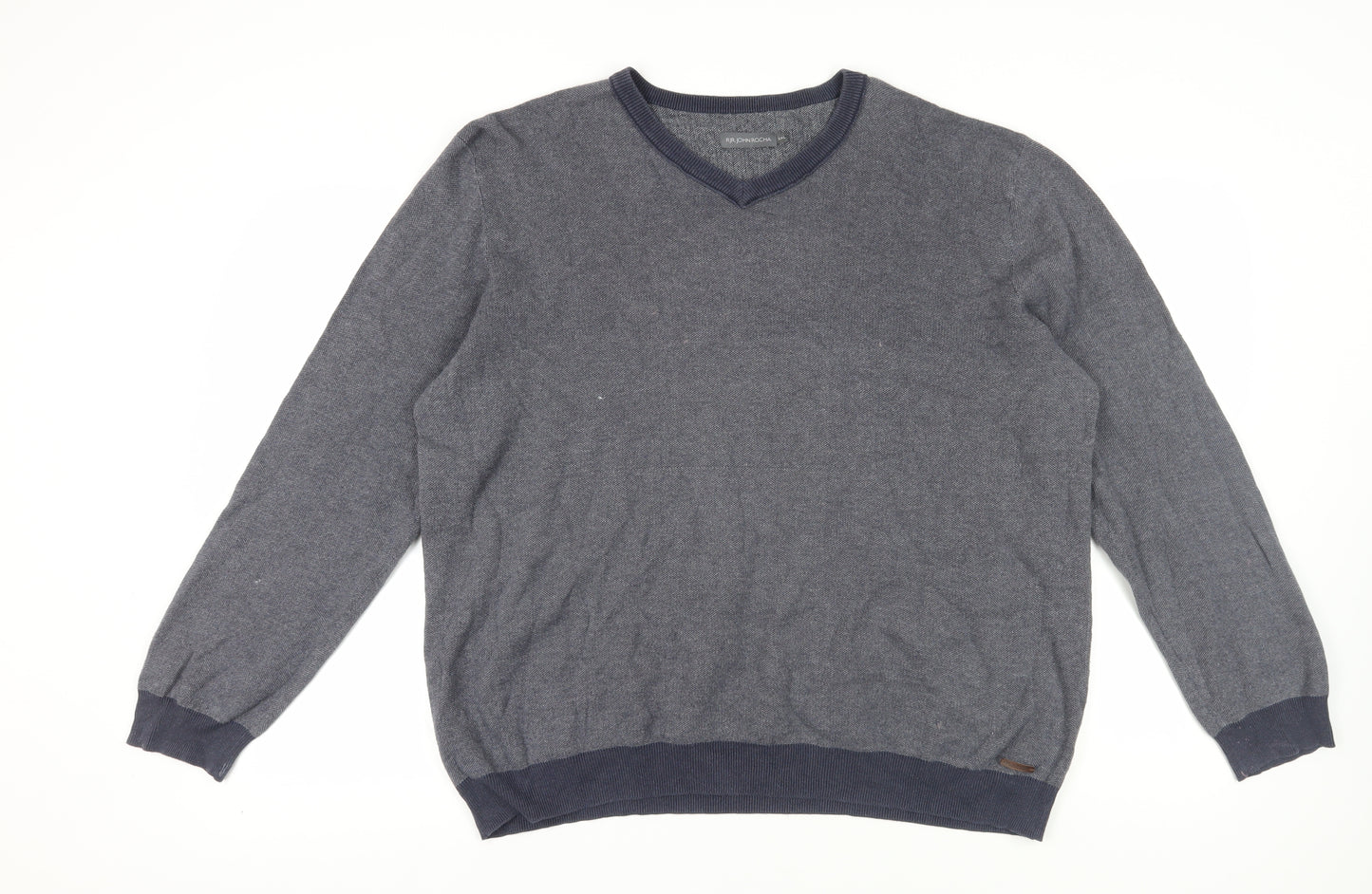 RJR.John Rocha Men's XL Grey Pullover Jumper V-Neck Knit