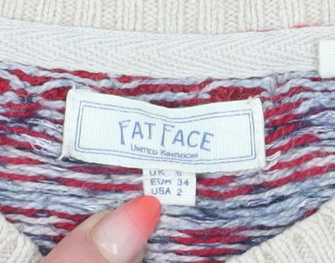 Fat Face Women's Ivory Crew Neck Fair Isle Jumper