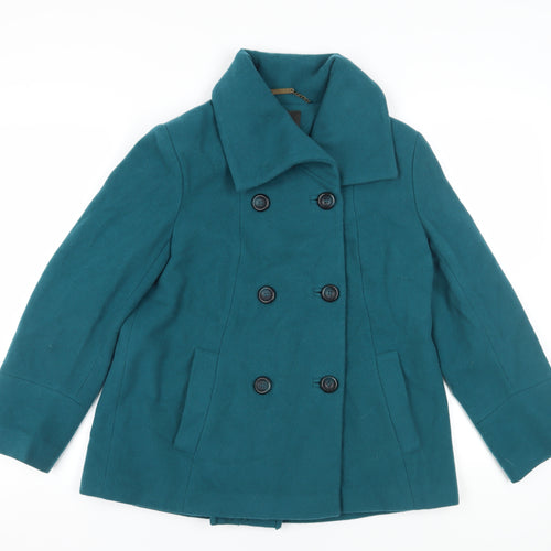 Alexon Women's Green Pea Coat Size 12 Classic Style