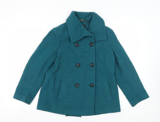 Alexon Women's Green Pea Coat Size 12 Classic Style