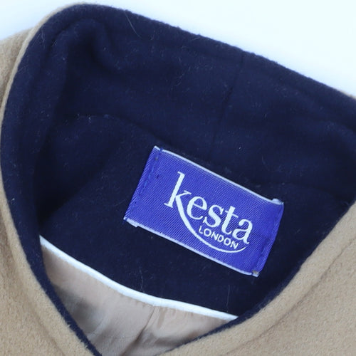 Kesta Women's Beige Wool Blend Overcoat Size 10