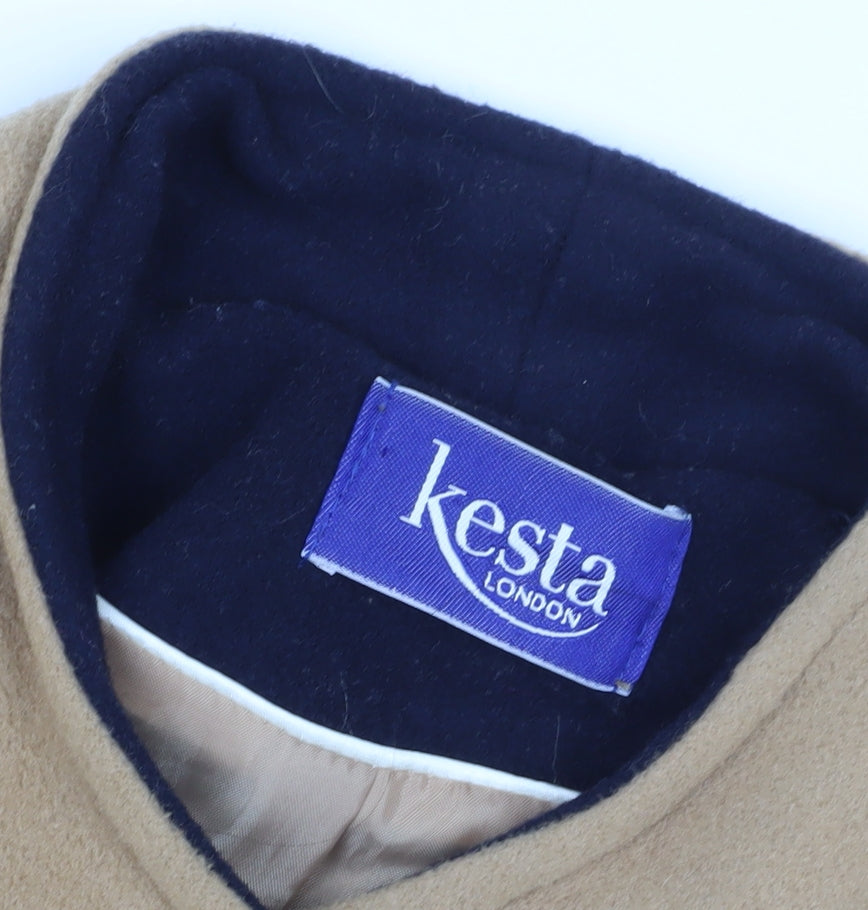 Kesta Women's Beige Wool Blend Overcoat Size 10