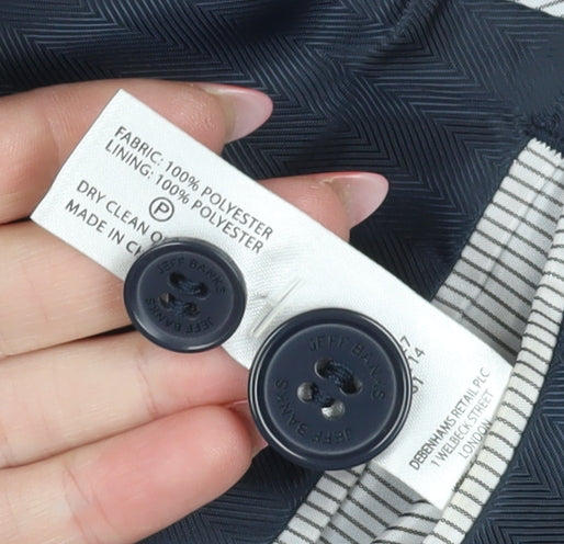 Jeff Banks Men's Blue Blazer 44 Regular Formal