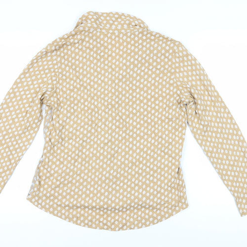 White Stuff Women's Beige Floral Button-Up Shirt Size 14