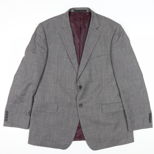 Marks and Spencer Men's Grey Wool Blazer, Size 44R