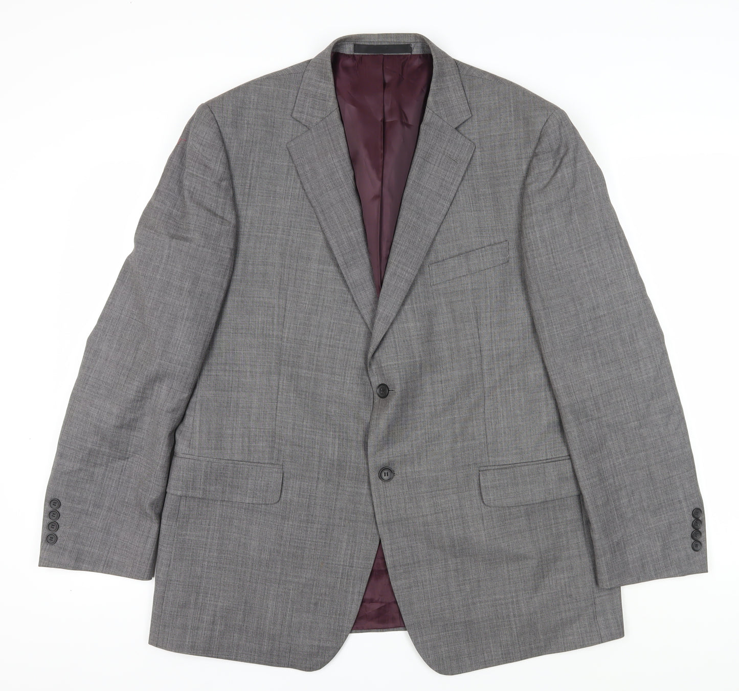 Marks and Spencer Men's Grey Wool Blazer, Size 44R