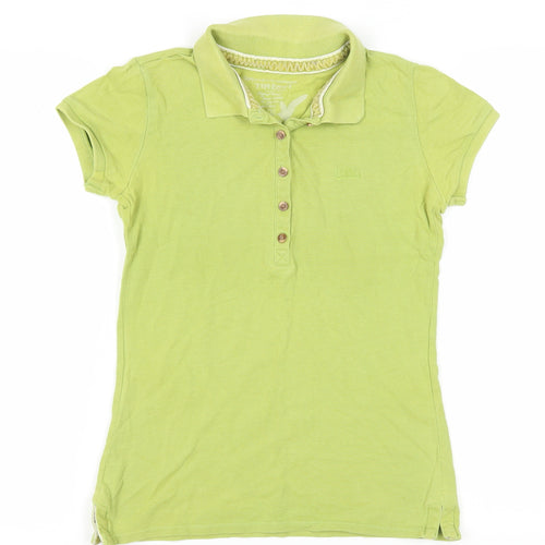 Timeout Women's Green Polo Shirt - Size S, Short Sleeve