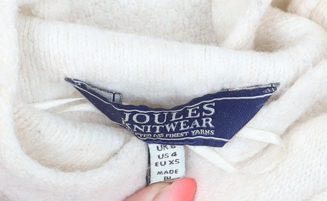 Joules Women's Ivory Roll Neck Jumper - Size 2XS