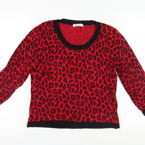 Precis Women's Red Animal Print Pullover Jumper M