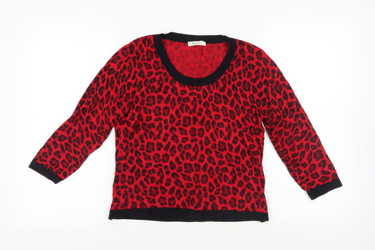 Precis Women's Red Animal Print Pullover Jumper M