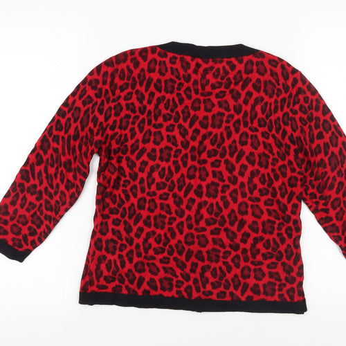 Precis Women's Red Animal Print Pullover Jumper M