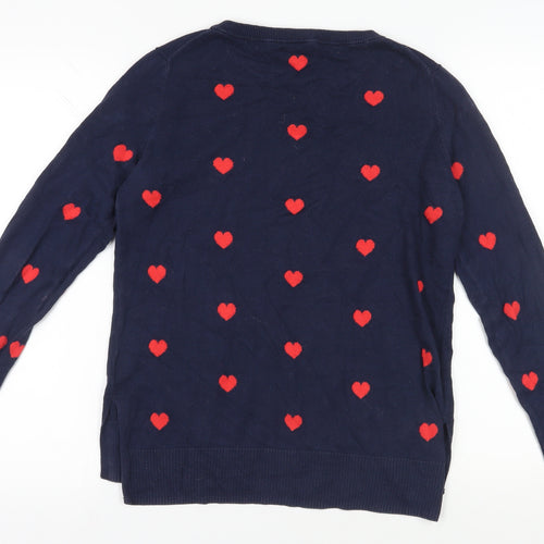 Gap Women's Blue Heart Pullover Jumper Size S