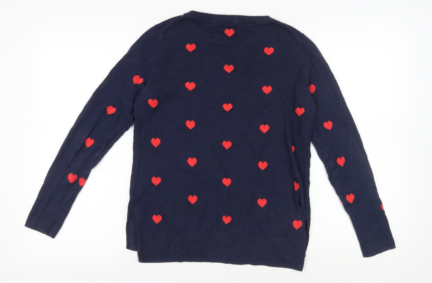 Gap Women's Blue Heart Pullover Jumper Size S