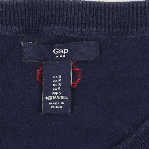 Gap Women's Blue Heart Pullover Jumper Size S